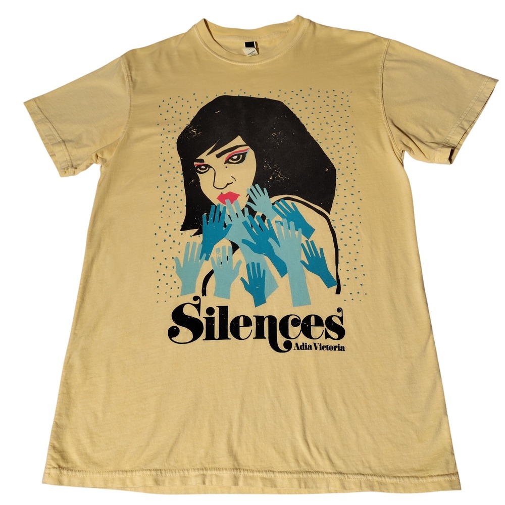 Adia Victoria Silences Concert Graphic T-Shirt Yellow Small Next Level Cotton